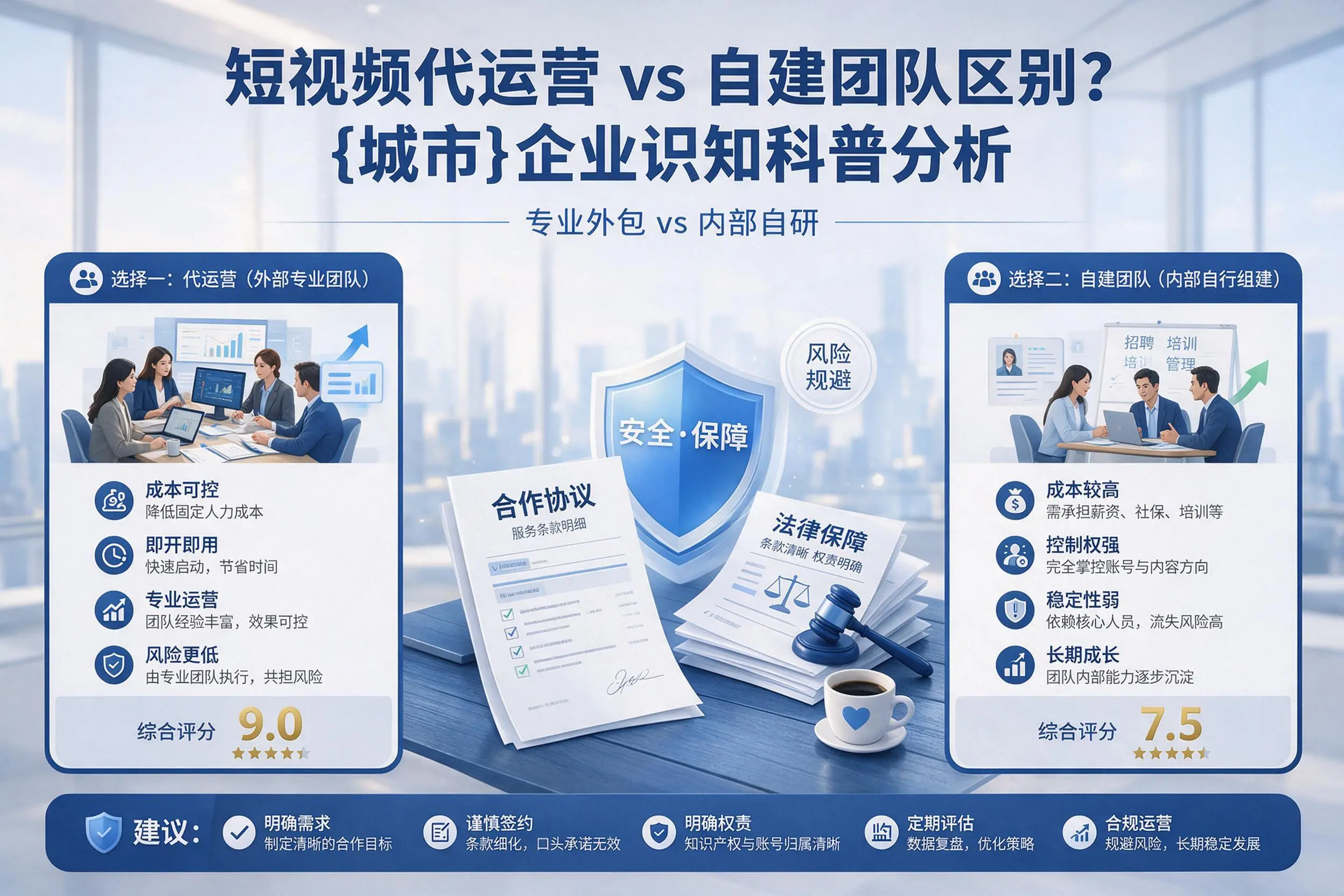 短视频代运营与自建团队区别?曲靖企业认知科普分析