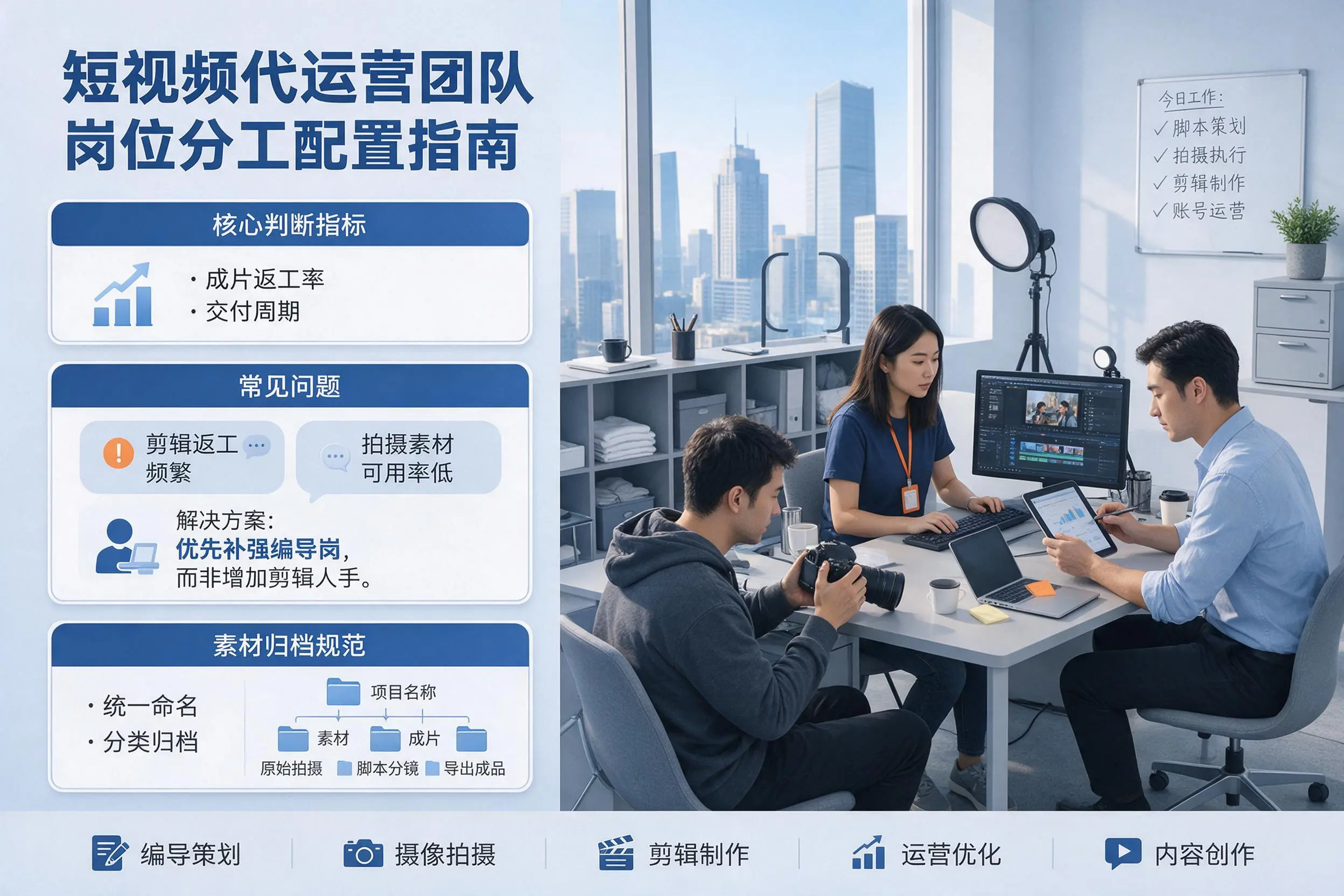 短视频代运营团队如何配置？曲靖企业岗位分工科普说明
